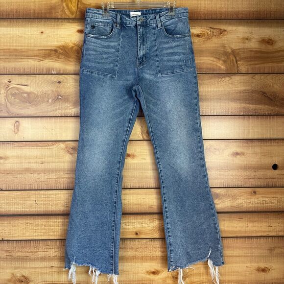 KanCan Hawthorne High Rise Flare 13/30 Petite Raw Hem‎ Stretch KC5511M-PE - Picture 1 of 8